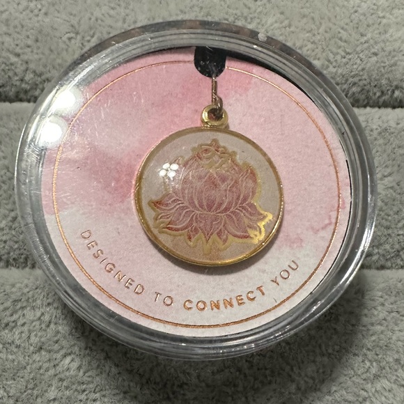 New Alex & Ani Pink & Gold Lotus Flower Charm for Bracelet or Necklace - Picture 6 of 7
